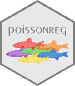 Six fishes, each in a different color: red, green, orange, purple, yellow, blue.